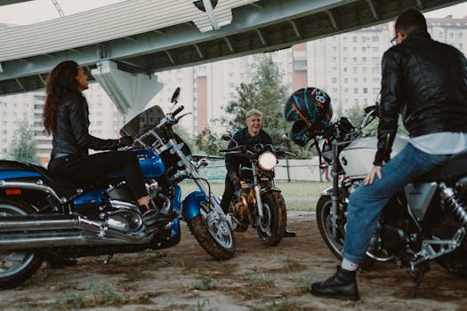 group of friends biking