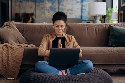 person studying online with a laptop