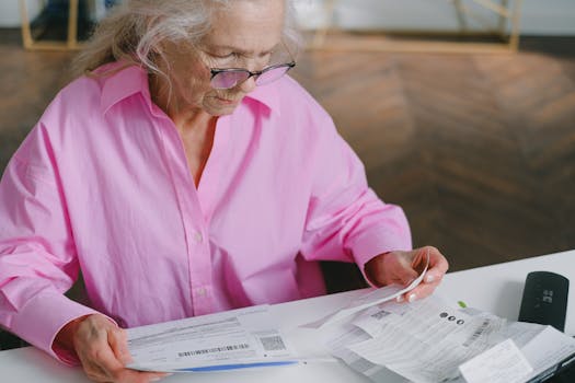 person analyzing financial documents