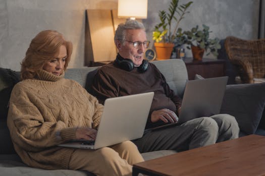 A family using a video call to connect with loved ones